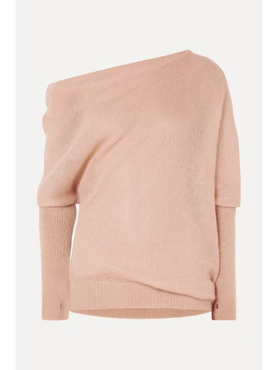 TOM FORD - Off-the-shoulder Mohair And Silk-blend Sweater - Blush | NET-A-PORTER (US)