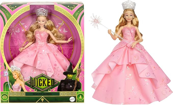 Mattel Universal Wicked Deluxe Glinda Fashion Doll & Accessories Including Crown & Scepter, Movie... | Amazon (US)