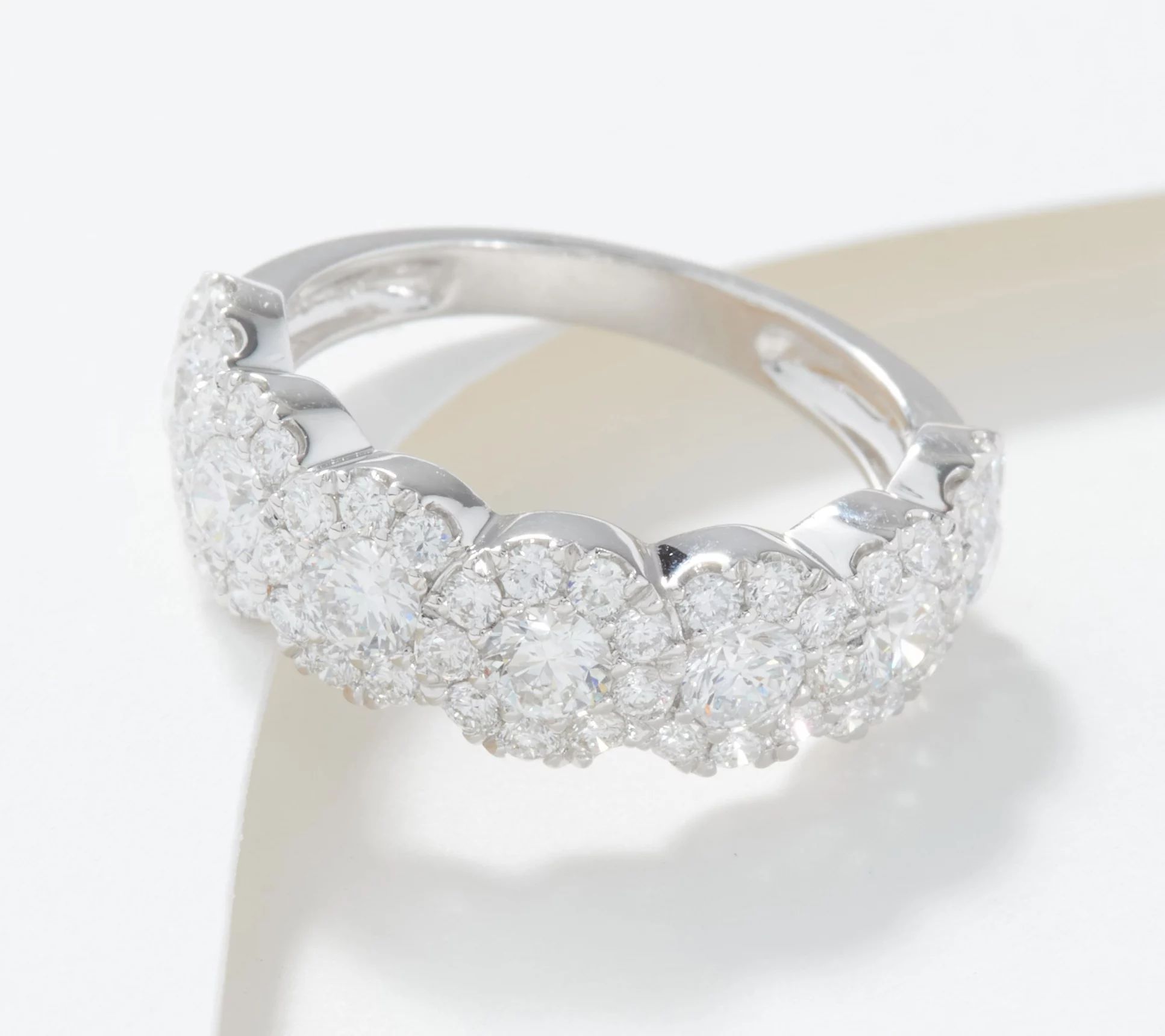 Fire Light Lab Grown Diamond 14K Gold Halo Band Ring, 1.90cttw | QVC