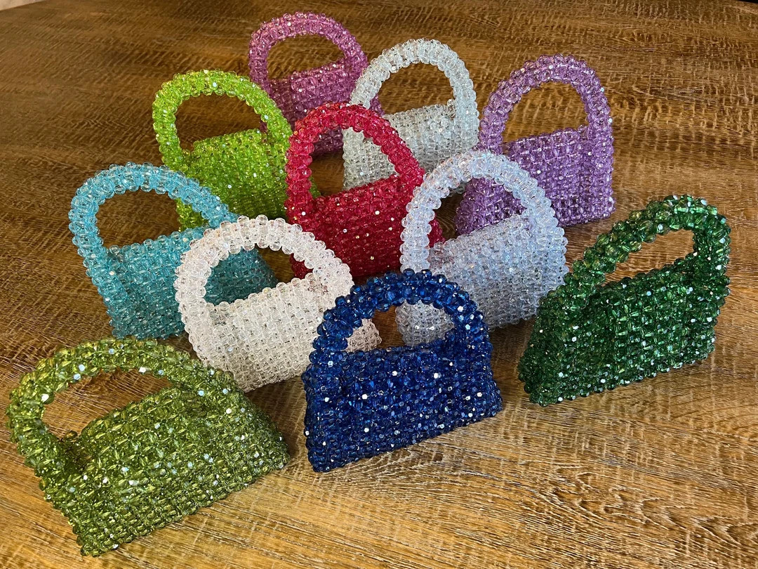 Handbag, Translucent Crystal Faceted Beads, FAN Apparel, 11 Colours, Gift, Unique Design - Etsy | Etsy (US)