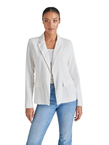 Steve Madden Apparel Payton Blazer, White, X-Large | Amazon (US)