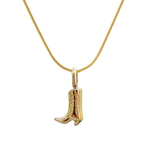 IQPDYV Western Cowboy Boots Necklace for Women Cowgirl Boot Necklace 14K Gold Plated Cowboy Hat Pendant Necklace Western Style Jewelry Gifts (C Style) | Amazon (US)