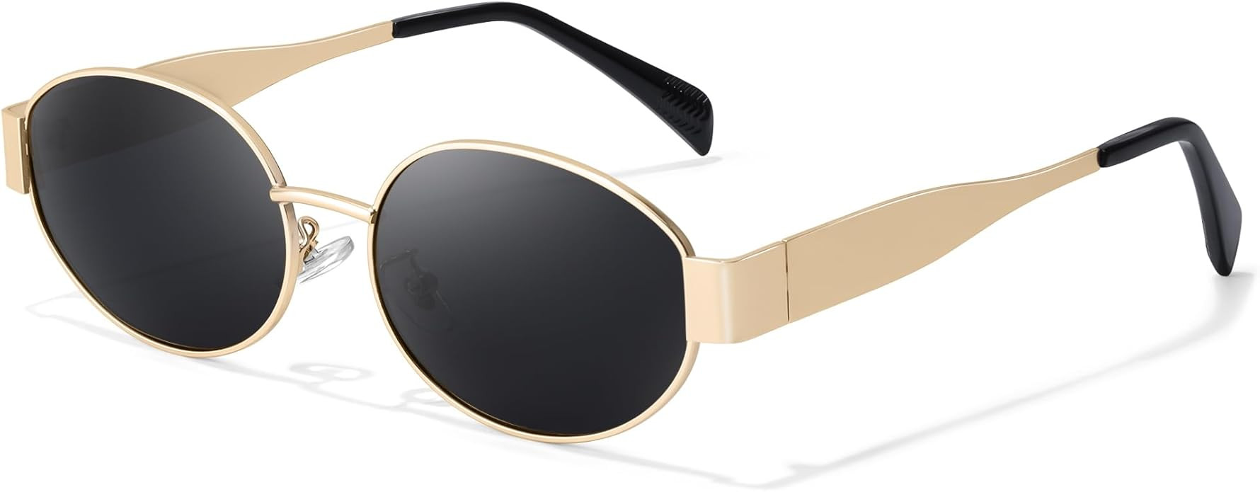 Retro Oval Sunglasses for Women, 90s Vintage Designer Ladies Shades Trendy Fashion Sun Glasses | Amazon (US)