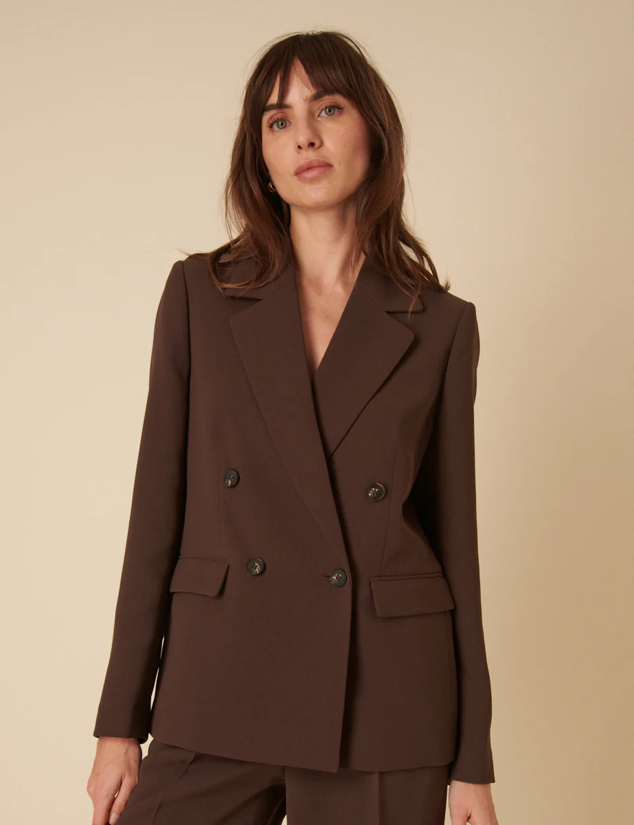 Brown Double Breasted Alicia Blazer | Nobody's Child