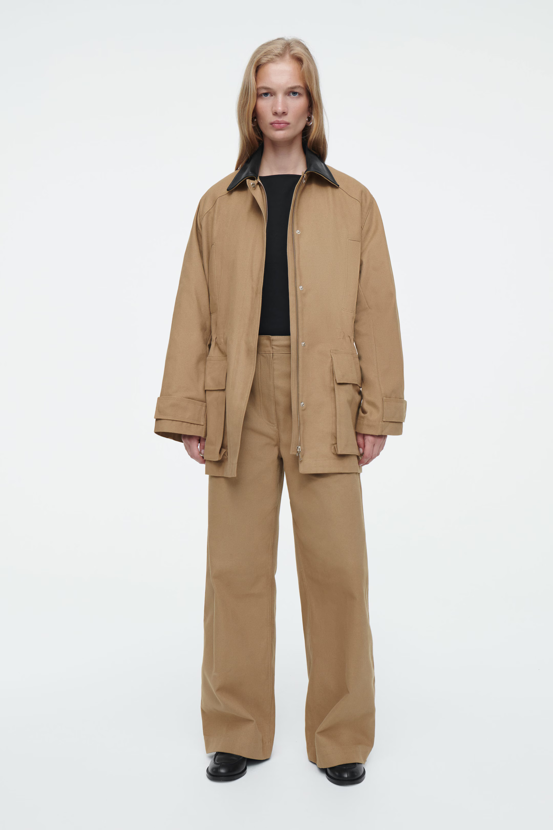 WIDE-LEG CANVAS UTILITY PANTS - BEIGE | COS | COS (AU)