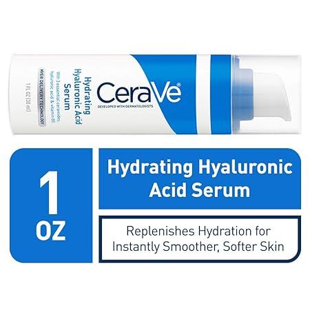 CeraVe Hyaluronic Acid Face Serum | 1 oz | Hydrating Serum for Face with Vitamin B5 | For Normal ... | Amazon (US)