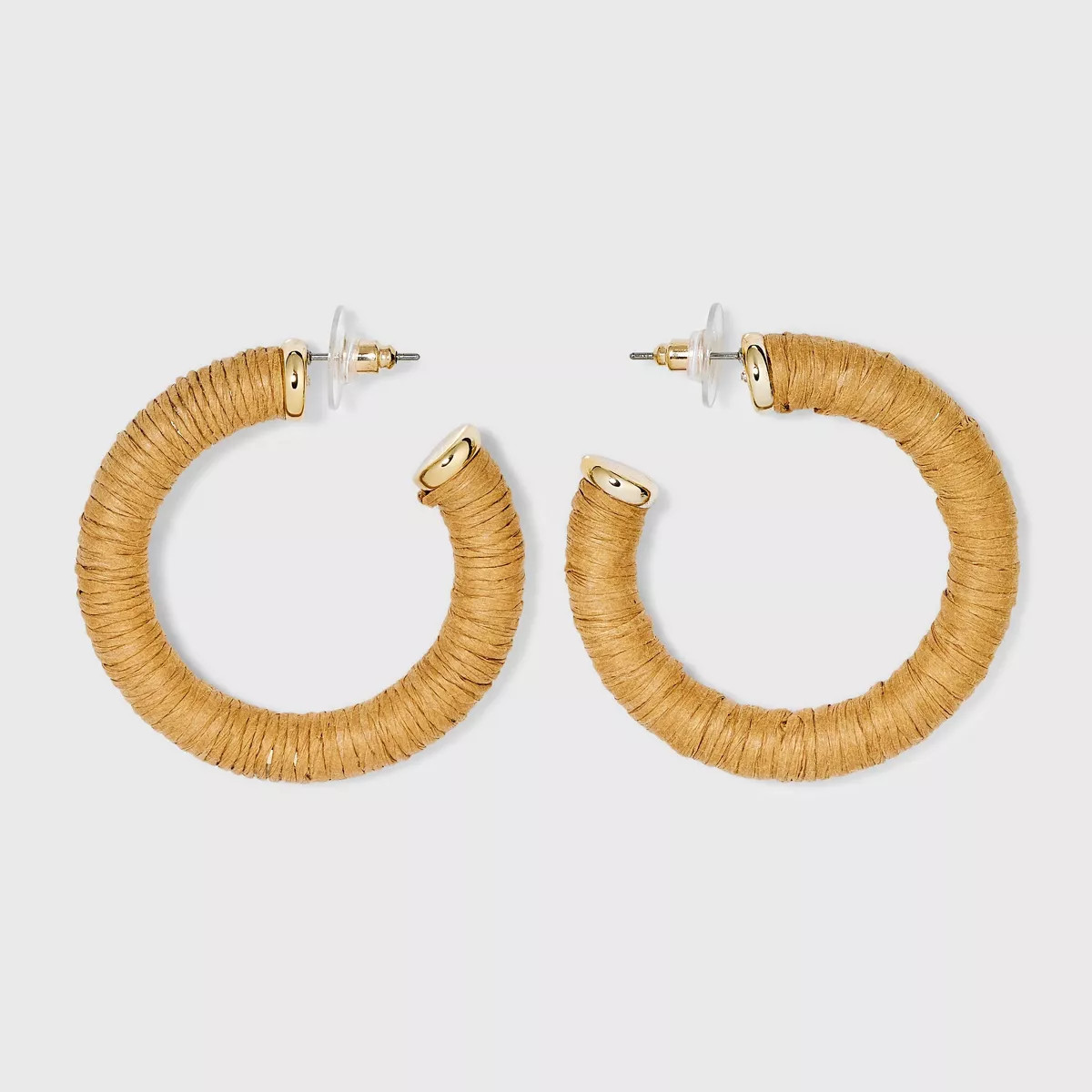 Post Hoop Raffia Cord Earrings - A New Day™ | Target
