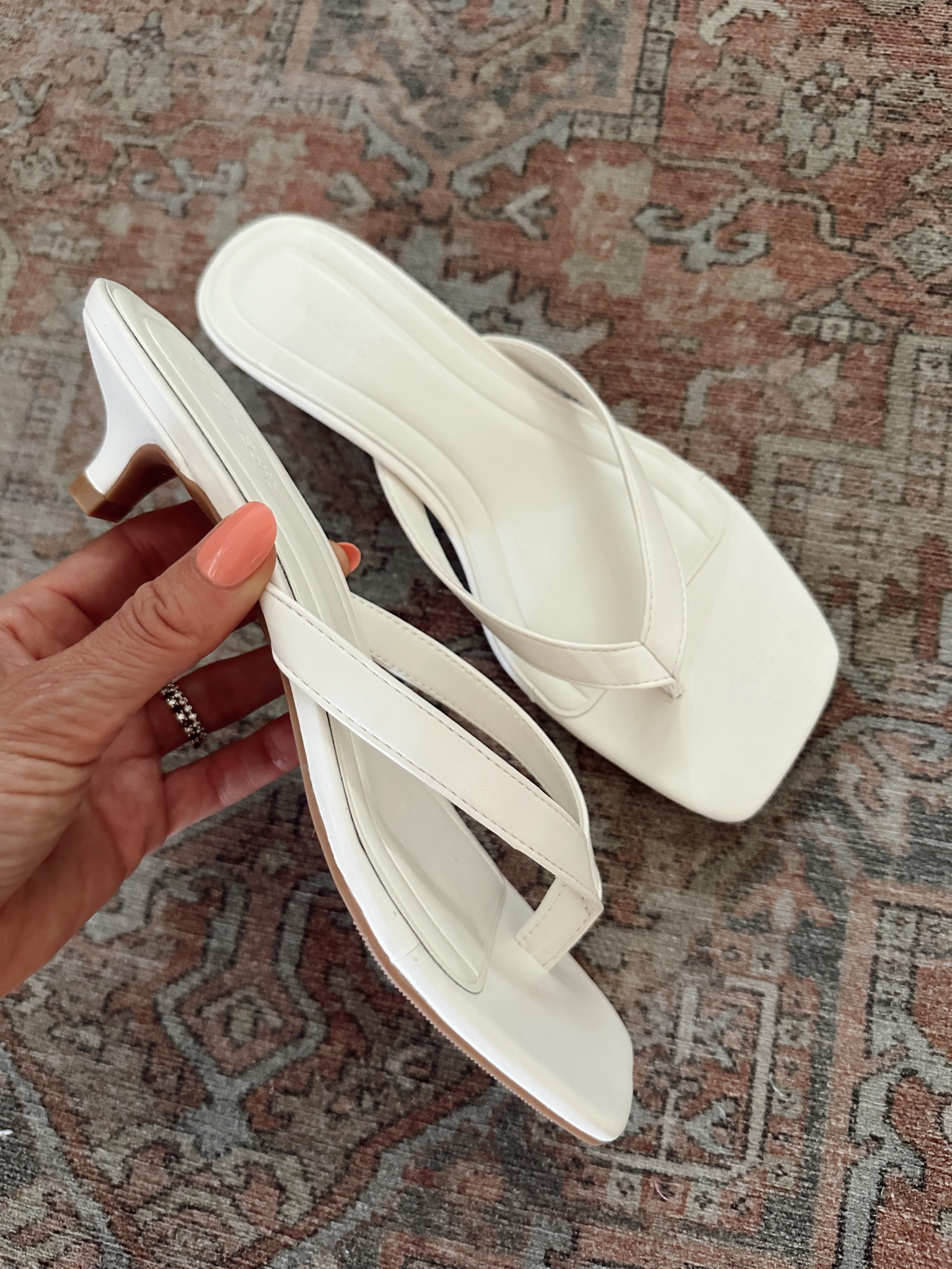 Under $50 kitten heel sandals for summer 
Cushioned and comfortable 
Come in 3 colors 


#LTKOver40