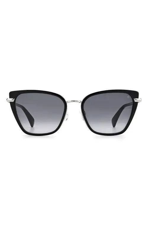 rag & bone 56mm Gradient Cat Eye Sunglasses in Black /Grey Shaded at Nordstrom | Nordstrom