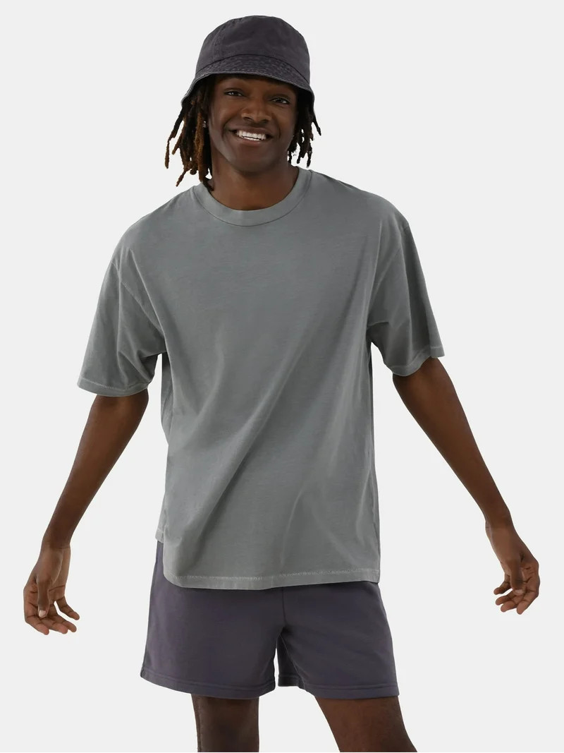 No Boundaries All Gender Cotton Oversize Tee with Short Sleeves, Men’s Sizes | Walmart (US)