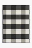 Outdoor Gingham Plaid Black & White Rug | Ruggable