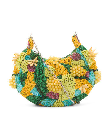 3D Abstract Beaded Bag For Women, Leather | TJ Maxx