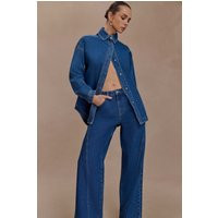 Lioda Oversized Denim Shirt - Dark Blue I MESHKI I Size M | MESHKI US