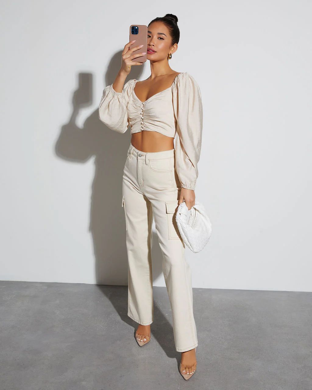 Got It Good Puff Sleeve Ruched Crop Top | VICI Collection