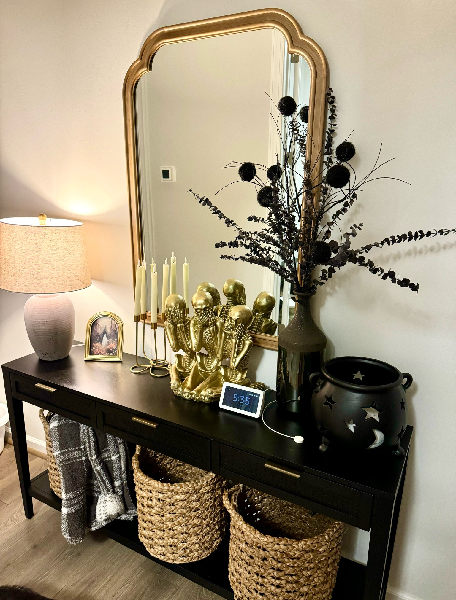 Fall /Halloween entrance decor 
My skeletons are a home goods find! 

#LTKHome #LTKHalloween