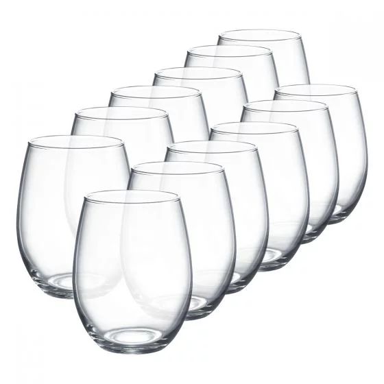 Luminarc 15 oz. Cachet Clear Stemless Wine Glass 12 Piece Set | Walmart (US)
