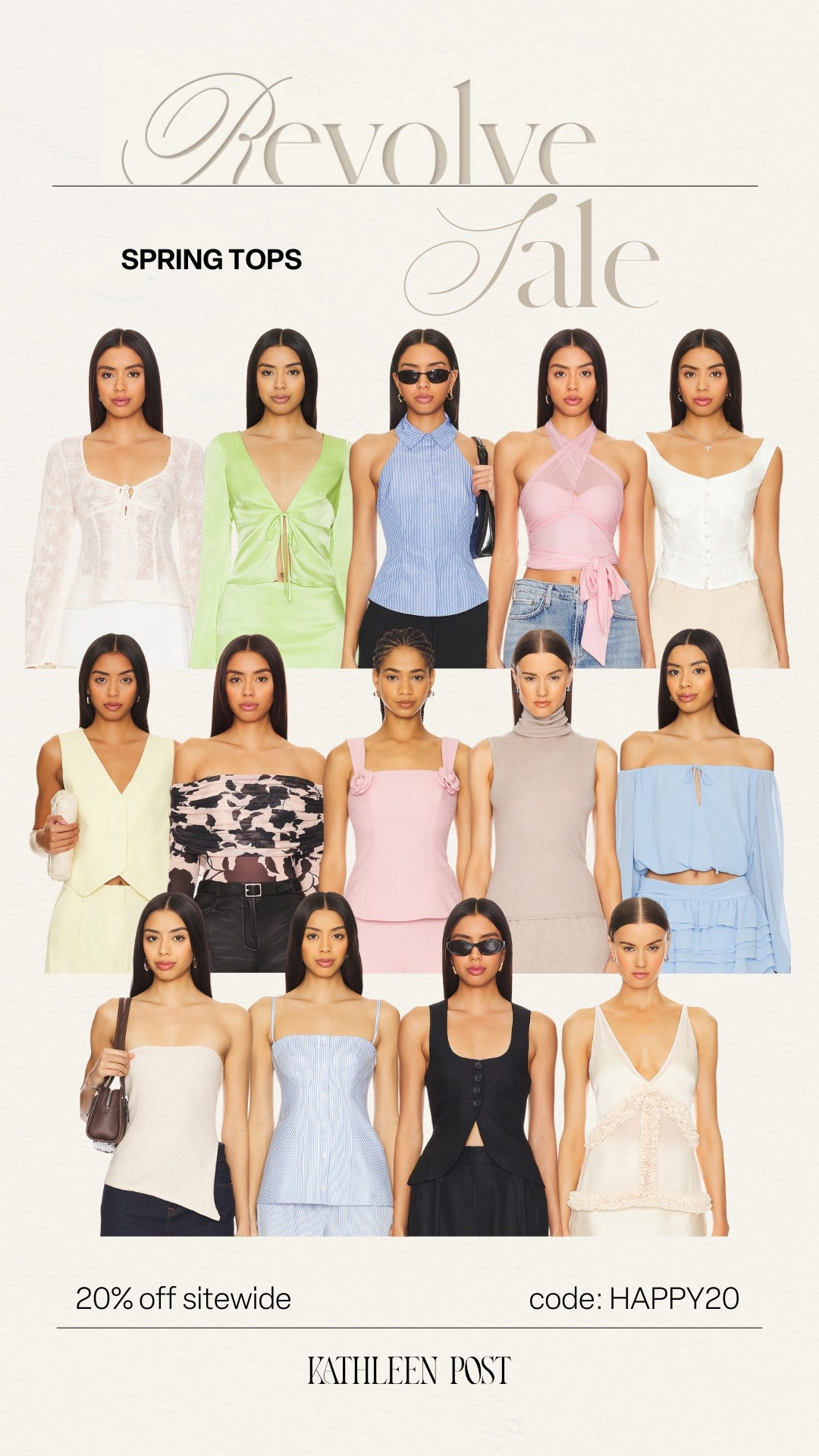 Revolve Sale - code: HAPPY20 for 20% off your purchase! Sharing spring tops! #kathleenpost 

Revolve sale, revolve favorites, revolve haul 

#LTKSaleAlert #LTKStyleTip #LTKSeasonal