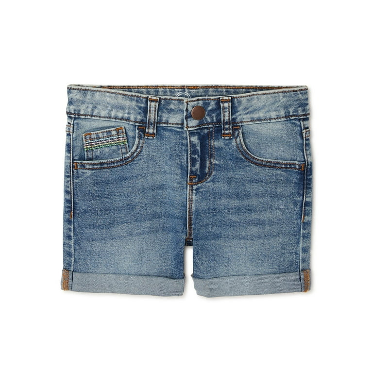 Wonder Nation Girls Midi Denim Shorts, Sizes 4-18 & Plus | Walmart (US)