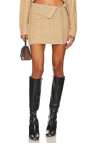 Ansley Pleated Mini Skirt in Camel Multi Check | Revolve Clothing (Global)