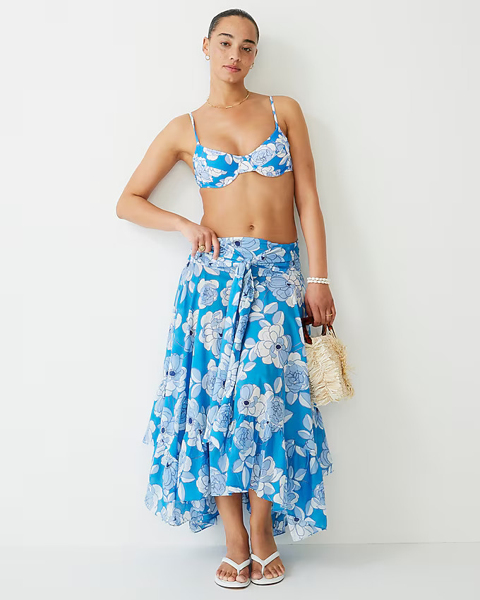 Convertible beach dress in blue peony | J. Crew US