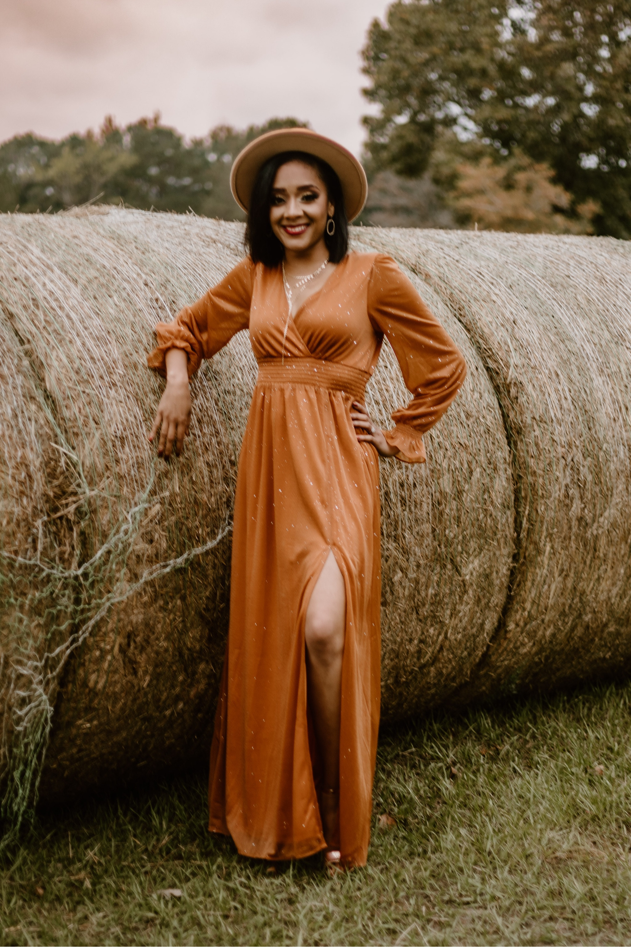 It’s the perfect time for copper 🧡 #balticborn #copperdress #burntorange #falldress #fedora #countrypictures #orangedress 

#LTKSeasonal #LTKFind #LTKunder100