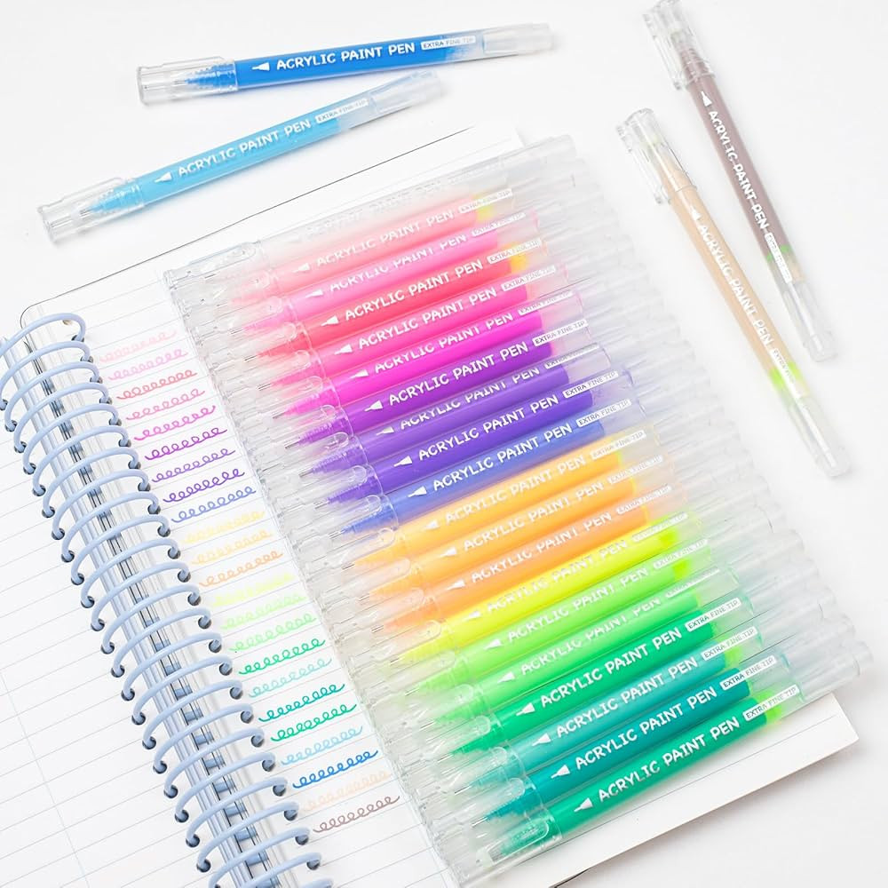 SASPOO Acrylic Gel Pens for Drawing,Colors Gel Paint Pens Ultra Fine ST Point 1.0, Set of Acrylic... | Amazon (US)