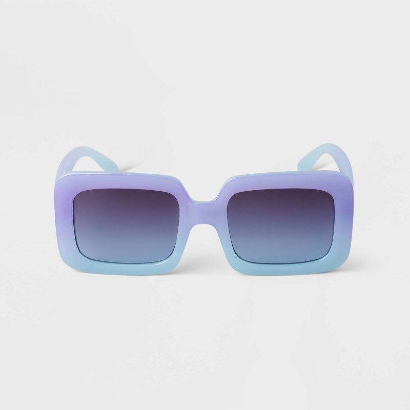 Women's Oversized Plastic Retro Rectangle Sunglasses - A New Day™ | Target