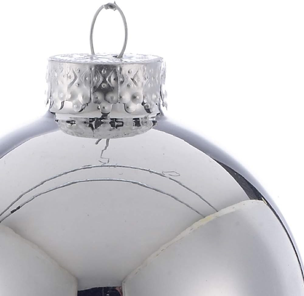 Kurt S. Adler 65MM Shiny Silver Glass Balls, 6 Piece Set Ornaments, 6 Count | Amazon (US)