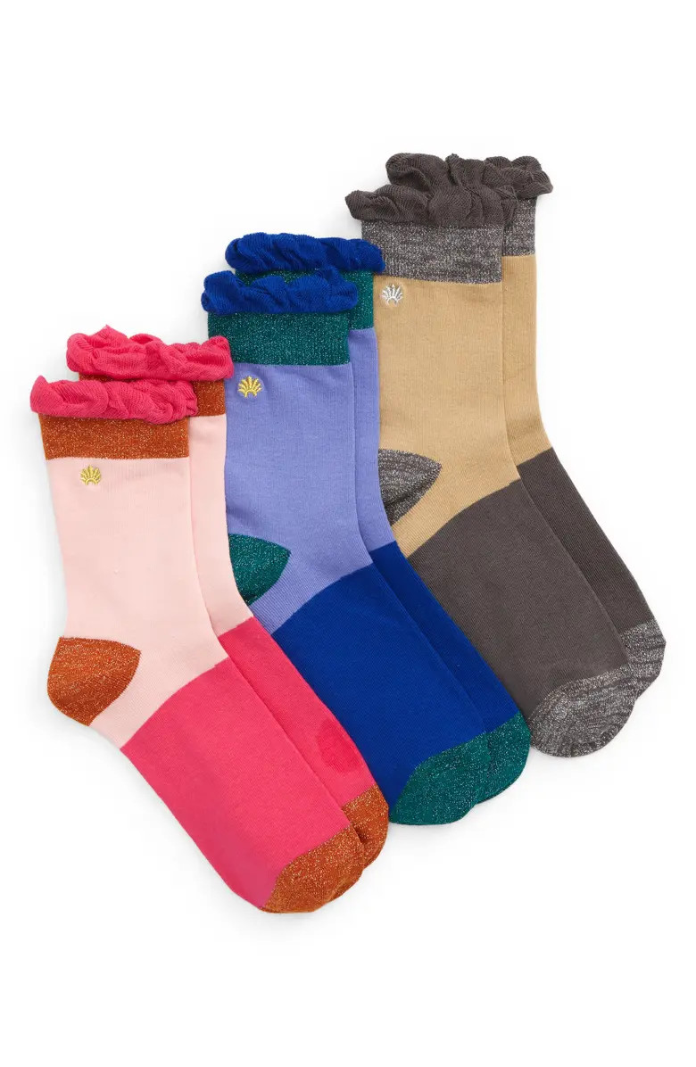 Women's 3-Pack Confetti Ruffle Socks | Nordstrom