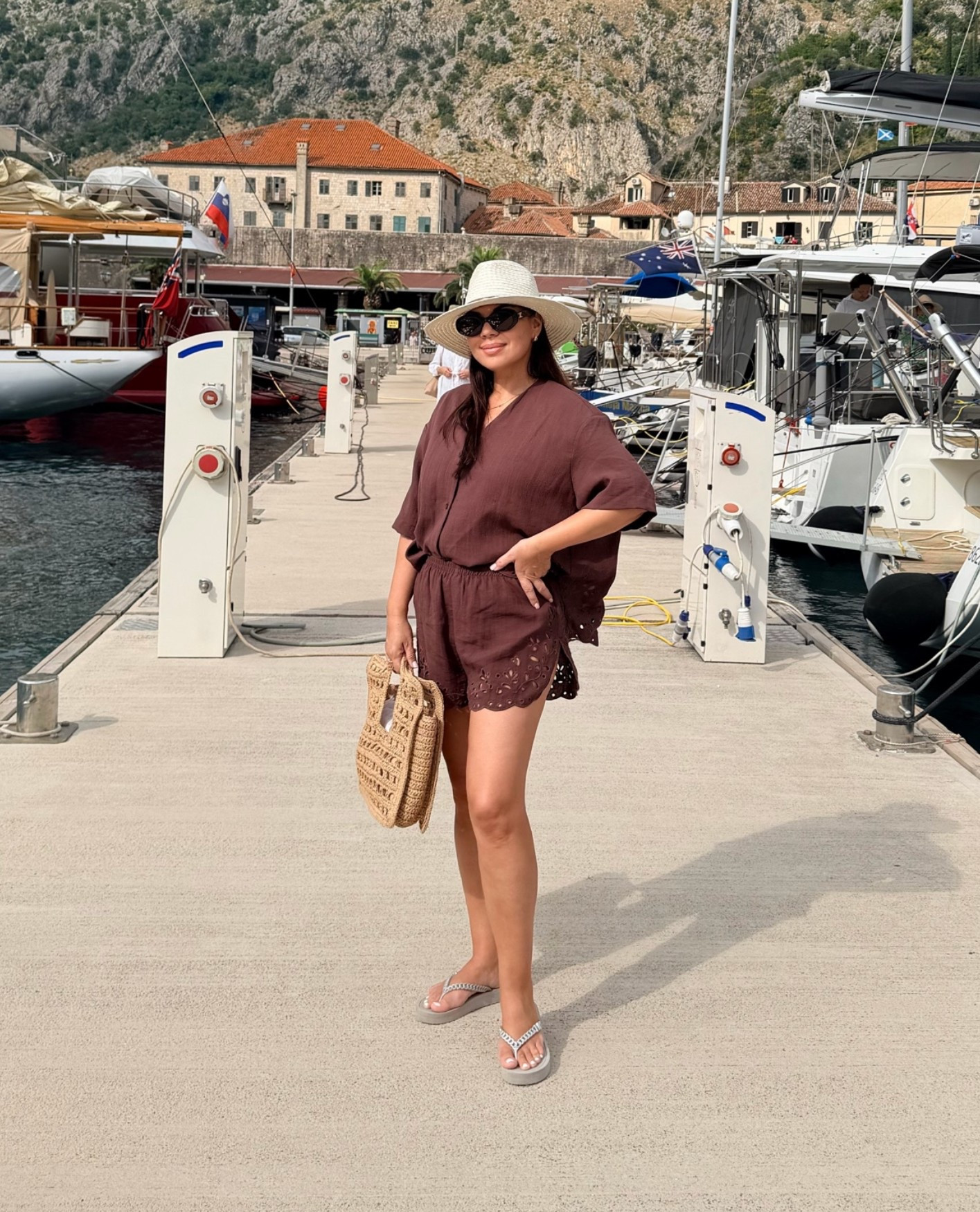 Easy, breezy, and perfect for vacation 🤎 This embroidered eyelet short set is lightweight, breathable, and so comfortable for travel days and sightseeing. Comes in several gorgeous colors, but this chocolate brown has my heart.

#LTKTravel #LTKSwim #LTKootd