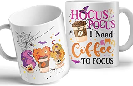 Hocus Pocus I Need Coffee To Focus Coffee Mug, Halloween Mug, Witch Mug, Autumn Hello Pumpkin Tha... | Amazon (US)