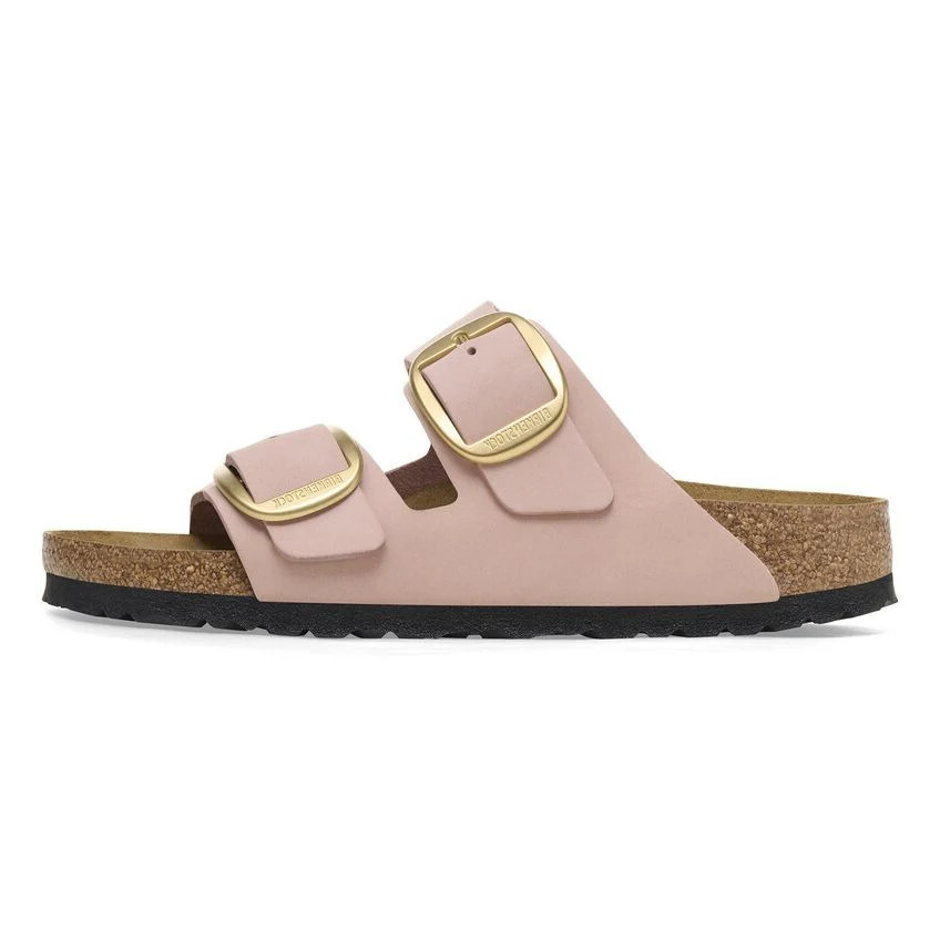(WMNS) Birkenstock Arizona Big Buckle Nubuck Leather Narrow Fit Sandals 'Soft Pink' 1026583 | KICKS CREW