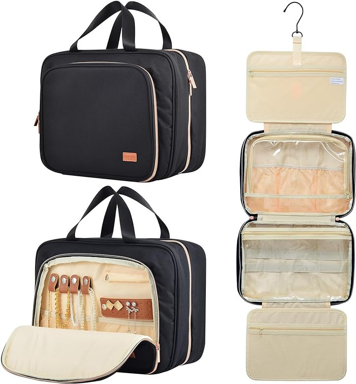 woloyo Toiletry Bag for Women, Large Cosmetic Travel Bag, Hanging Toiletry Bag for Bathroom, Wate... | Amazon (US)