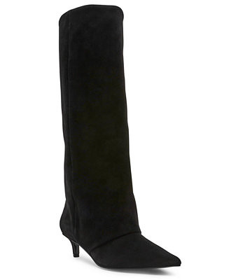 Steve Madden Women's Luca Slouchy Kitten-Heel Dress Boots, Regular & Wide Calf - Macy's | Macy's