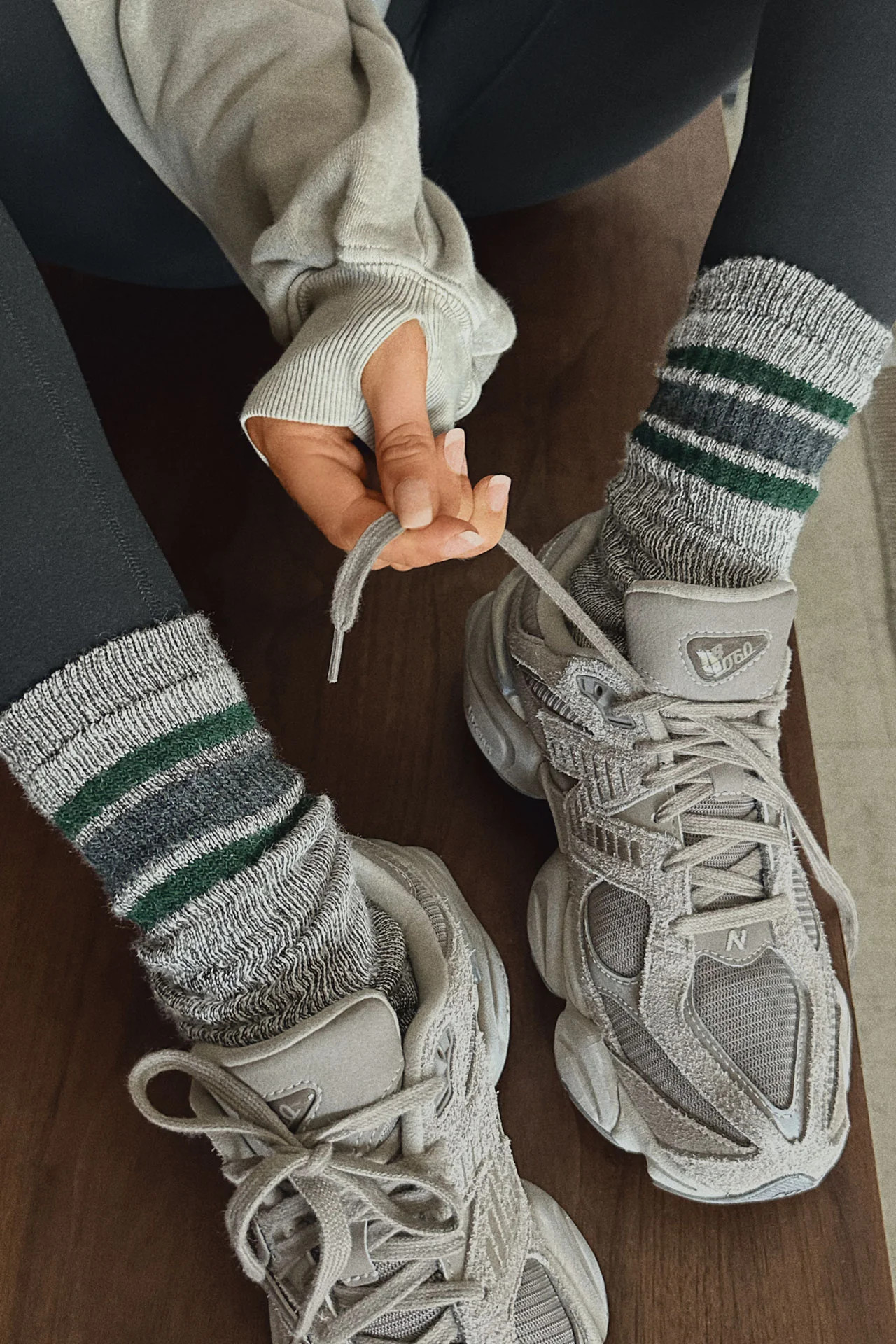 Merino Stripe Sock - Heathered Charcoal | Joah Brown