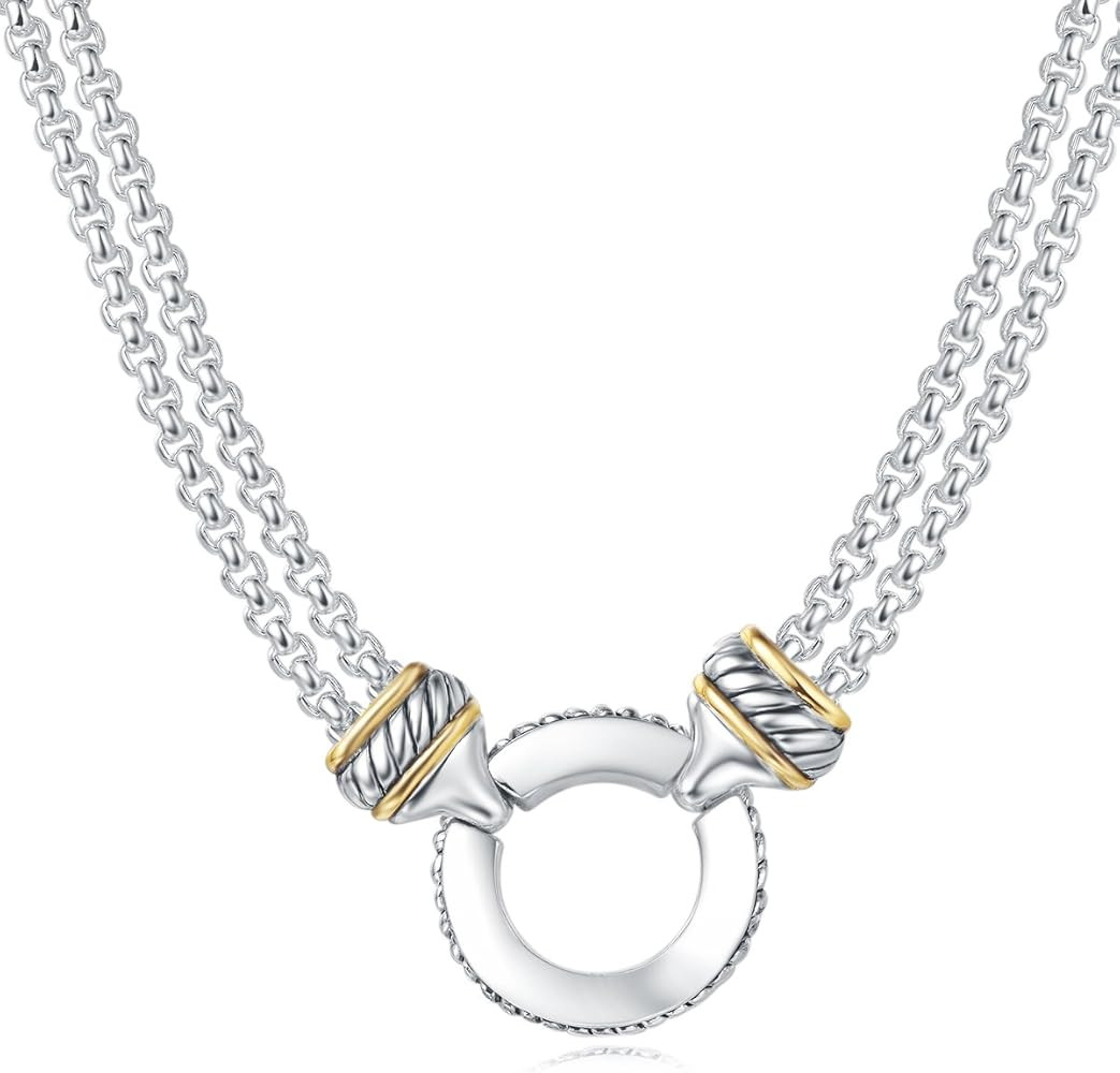 UNY Designer Inspired Short Necklace 45cm + 5 cm 3mm Box Chain Classic Elegant Vintage Antique Je... | Amazon (US)