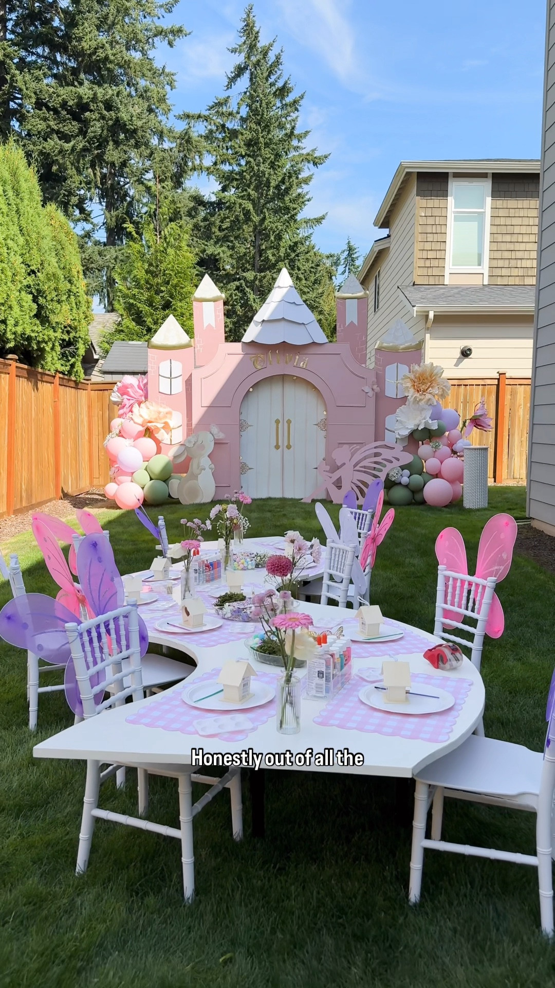 PARTY PREP FOR MY DAUGHTER'S FAIRY FIFTH BIRTHDAY! 🧚‍♀️✨

This one took me forever to edit
because geez we did a lot AND we had Hawaii the day after the party. Yea insanity 😂
Really not sure if we can keep up with this pace next year lol What do you think of this year's party theme? Castle, kids table and chairs, and balloons by @eventsbyjuna #partyprep #diyparty #fairybirthday

Fairy theme party favors - fairy wings, wands, dragon capes, masks , flower buckets, blank arrows, cricut, removable vinyl, bounce house, clothing rack, miter saw, pink bow detail dress, Fairy wings with wands, craft paint, butterfly decoration, wooden heart birdhouse, pink gingham, gems stickers, mini faux flower for craft, plastic serving tray, colorful pom poms, birthday decoration, bud vases, acrylic sign, green mass, kids chairs, glue

#LTKParties #LTKHome #LTKKids
