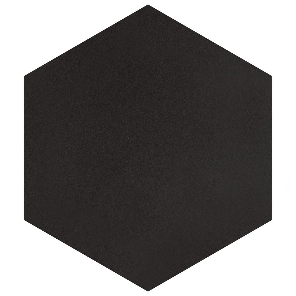 Textile Hex Black 8-5/8 in. x 9-7/8 in. Porcelain Floor and Wall Tile (11.56 sq. ft. / case) | The Home Depot