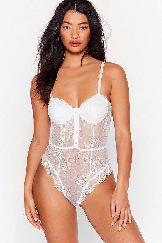 Feel Your Body Button Me High-Leg Lace Bodysuit | NastyGal (US & CA)