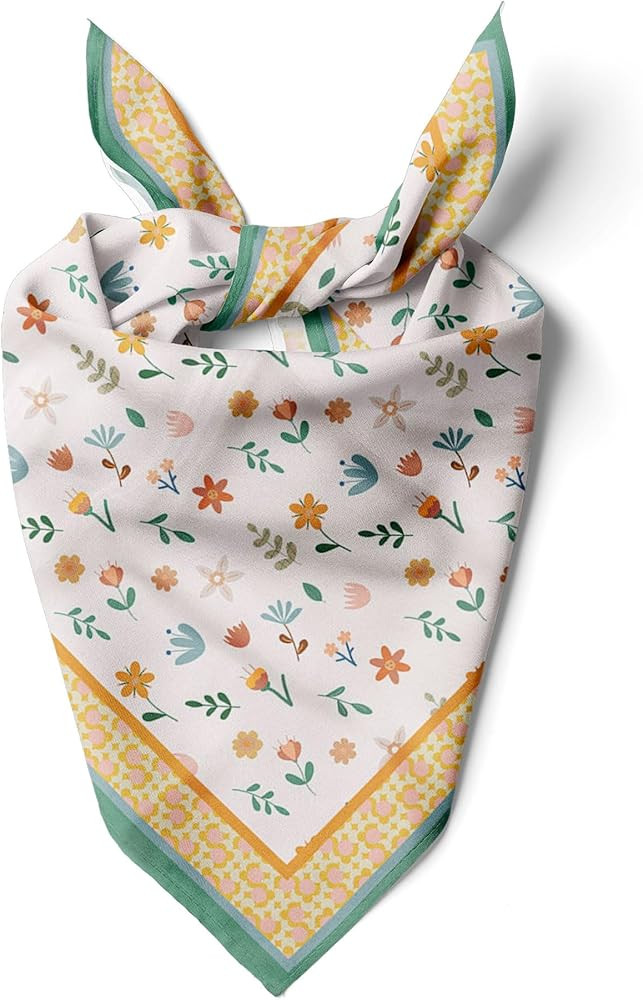 dscarf Womens Neck Scarf 21"x21" Small Square | Headband Scarf Ethnic Bandana Head Scarf Flowerin... | Amazon (US)