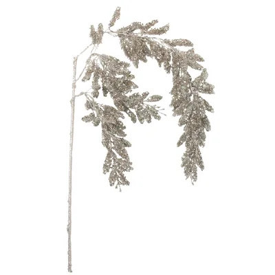 51" Champagne Glitter Hanging Pine Christmas Spray | Wayfair Professional