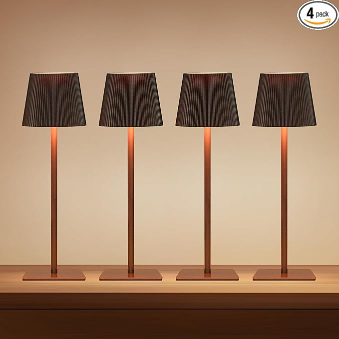LUTEC 4 Pack Cordless Table Lamp,6000mAh Rechargeable Battery Operated Desk Lamp,Two Adjustable H... | Amazon (US)