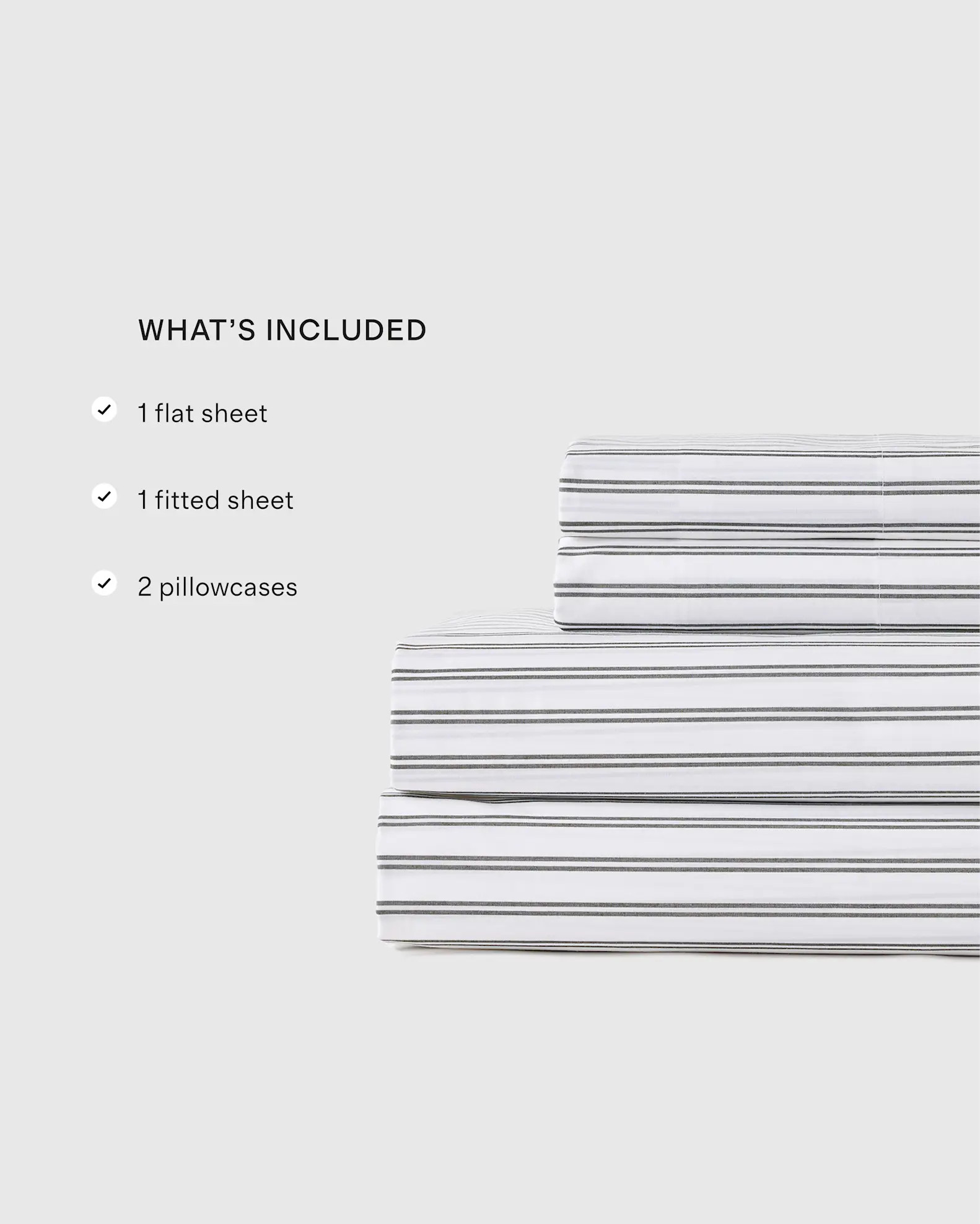 Classic Organic Percale Sheet Set in Double Stripe Pine | Quince