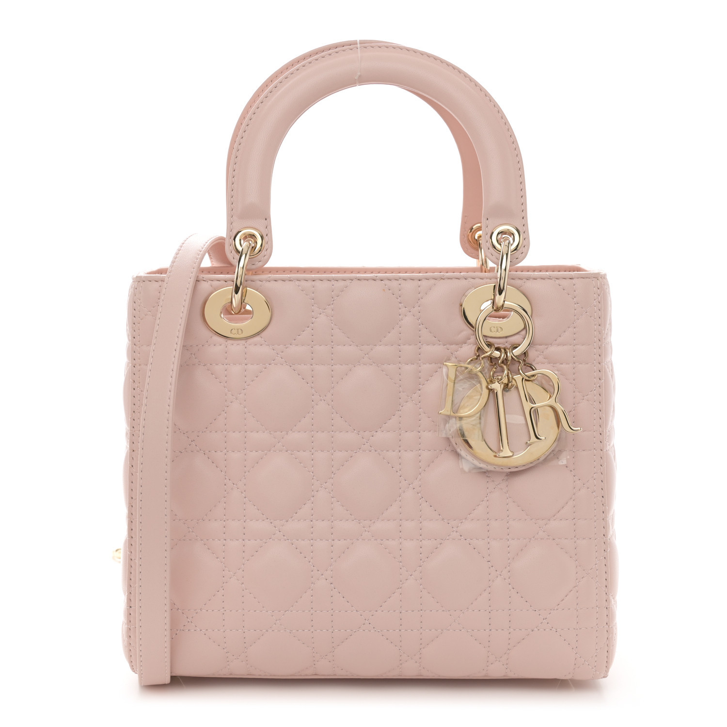 Lambskin Cannage Medium Lady Dior Light Pink | FASHIONPHILE (US)