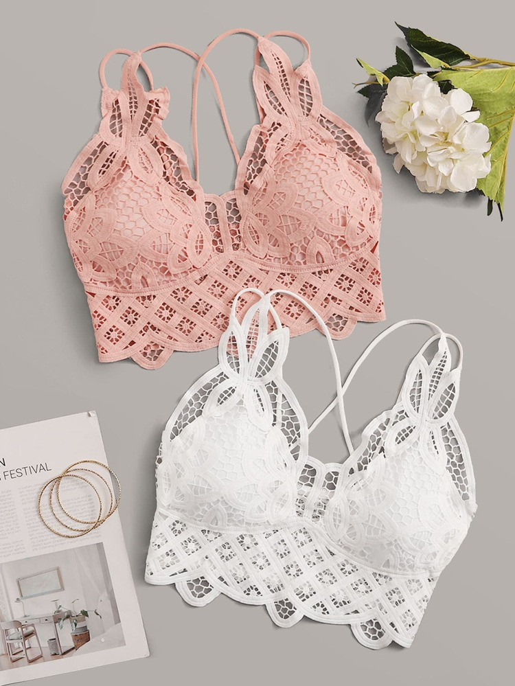 2pack Guipure Lace Bra Set | SHEIN