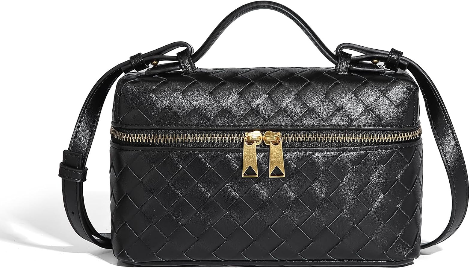 Trendy Woven Crossbody Purse Bag for Women Cute Shoulder Bag Square Box Bags Mini PU Leather Top ... | Amazon (US)