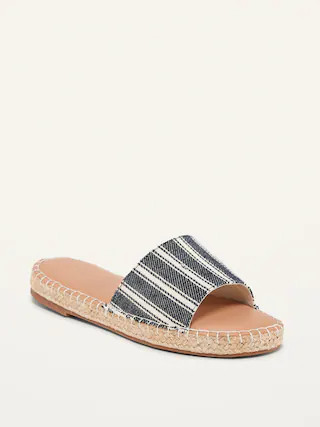 Striped Textile Espadrille Slide Sandals for Women | Old Navy (US)
