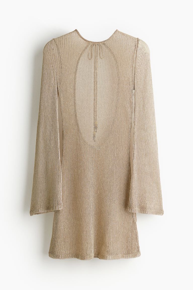 Open-back Knit Dress - Gold-colored - Ladies | H&M US | H&M (US + CA)
