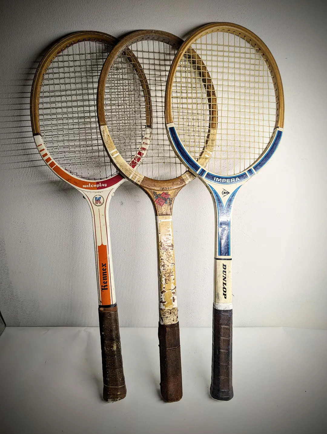 Set of THREE Vintage Tennis Rackets-in Used Condition for Deco or Use! Dunlop+kennex+wimbledon - ... | Etsy (US)