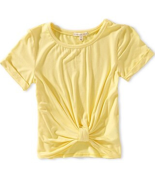 Big Girls Tie Front Short Sleeve T-Shirt | Dillard's